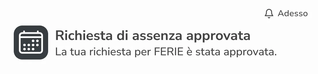 Geobadge: Notifica richiesta di assenza approvata