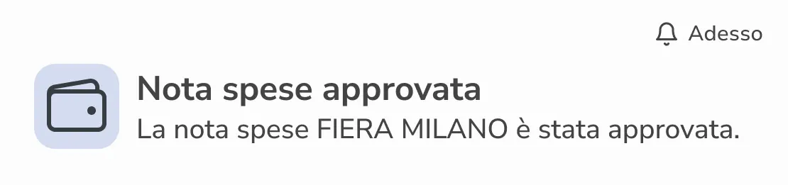 Geobadge: Notifica Nota spese approvata